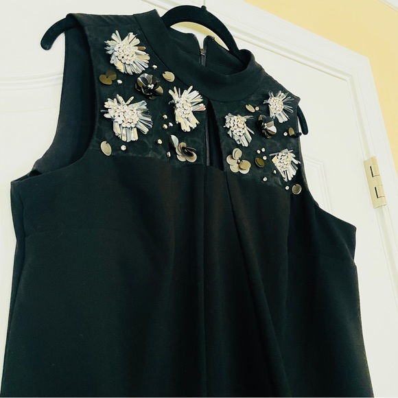 Studio Badgley Mischk pleated Sequin Bib Black Dress Large - Picture 11 of 12